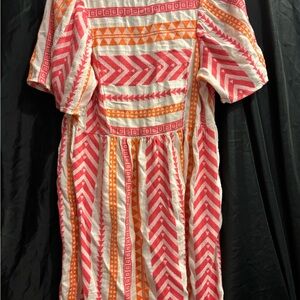 Old Navy Pink and Orange Patterned Dress